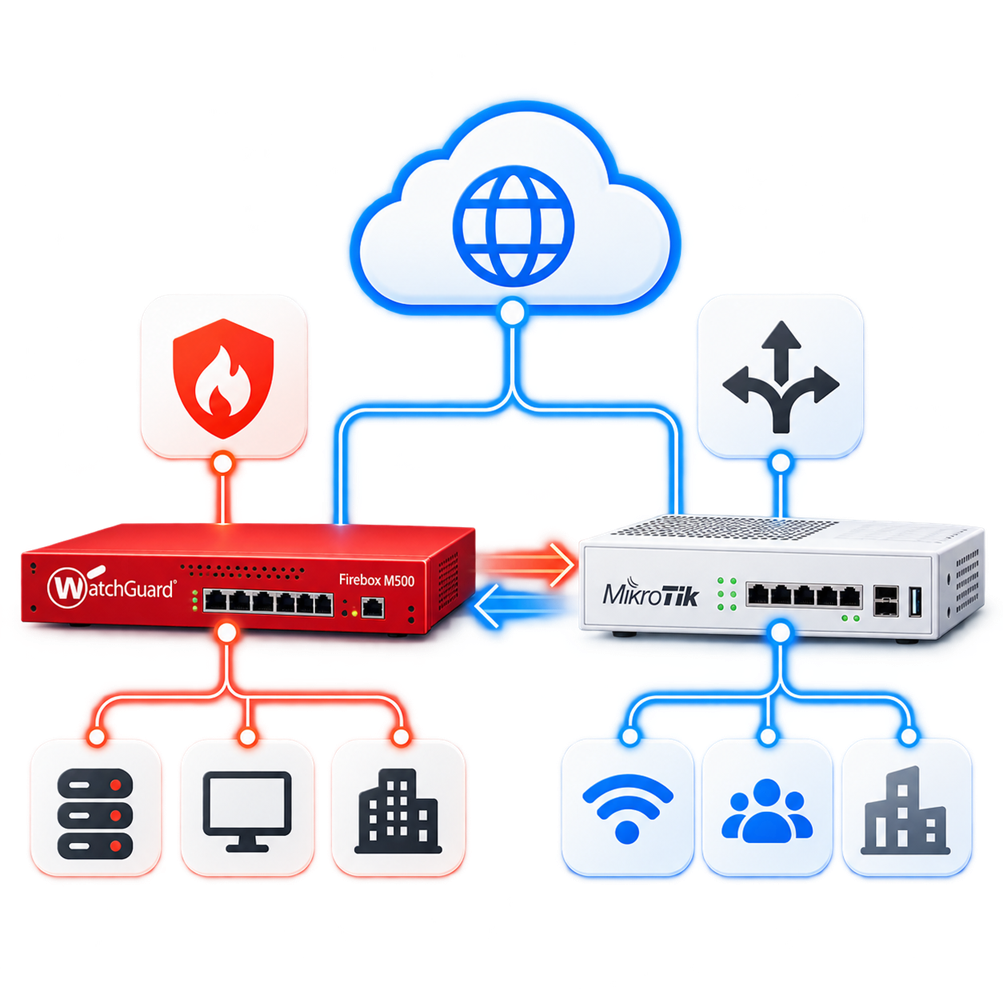 WatchGuard Firebox M500 to MikroTik RouterOS project image